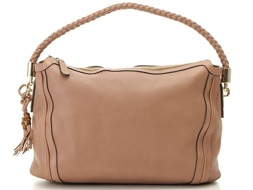 Gucci Bamboo Hobo Bag Leather Beige Cream